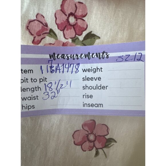 2/$30 Princess Highway Size US 8 Floral Linen Blend Skirt W/ Belt Cream & Pink - Picture 7 of 16